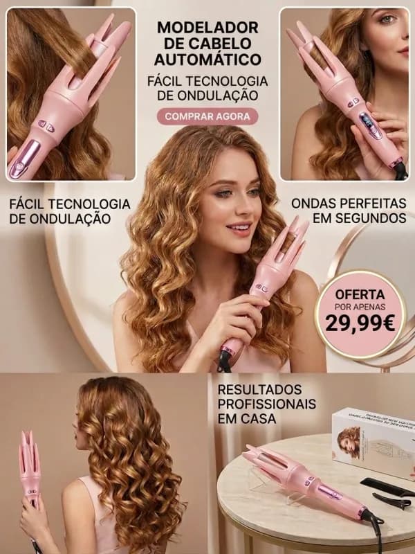 Modelador de Cabelo Automático - Caracóis e Ondas Perfeitas